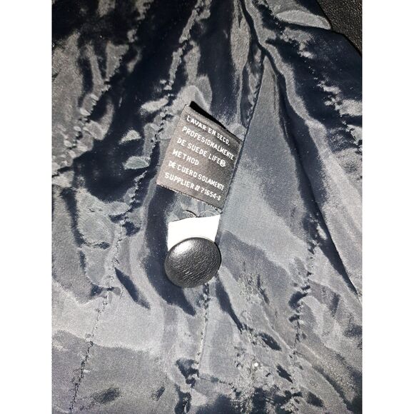 GORGEOUS THICK Matrix style Liz Baker Essentials Leather Black TrenchCoat Sz S-M - Picture 6 of 12